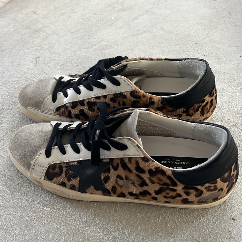 Golden Goose Super Star Leopard Sneakers, 41 - New without tags
